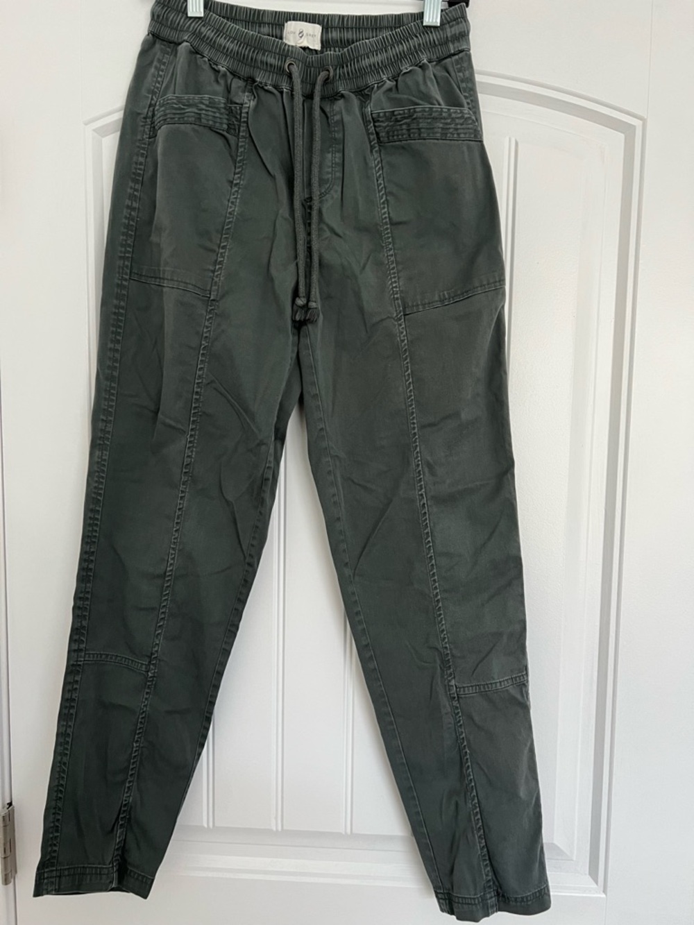 Lou & Grey XS Tapered Jogger-Style Pants – Soft Lyocell Blend, Relaxed Fit, Grey